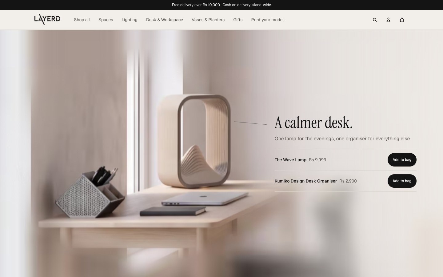 A calmer desk: the camera settles on one object and its label.